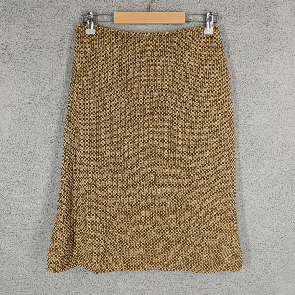 Louben Women's 8 Virgin Wool Skirt A-Line Career Office Vintage Tan Brown Canada